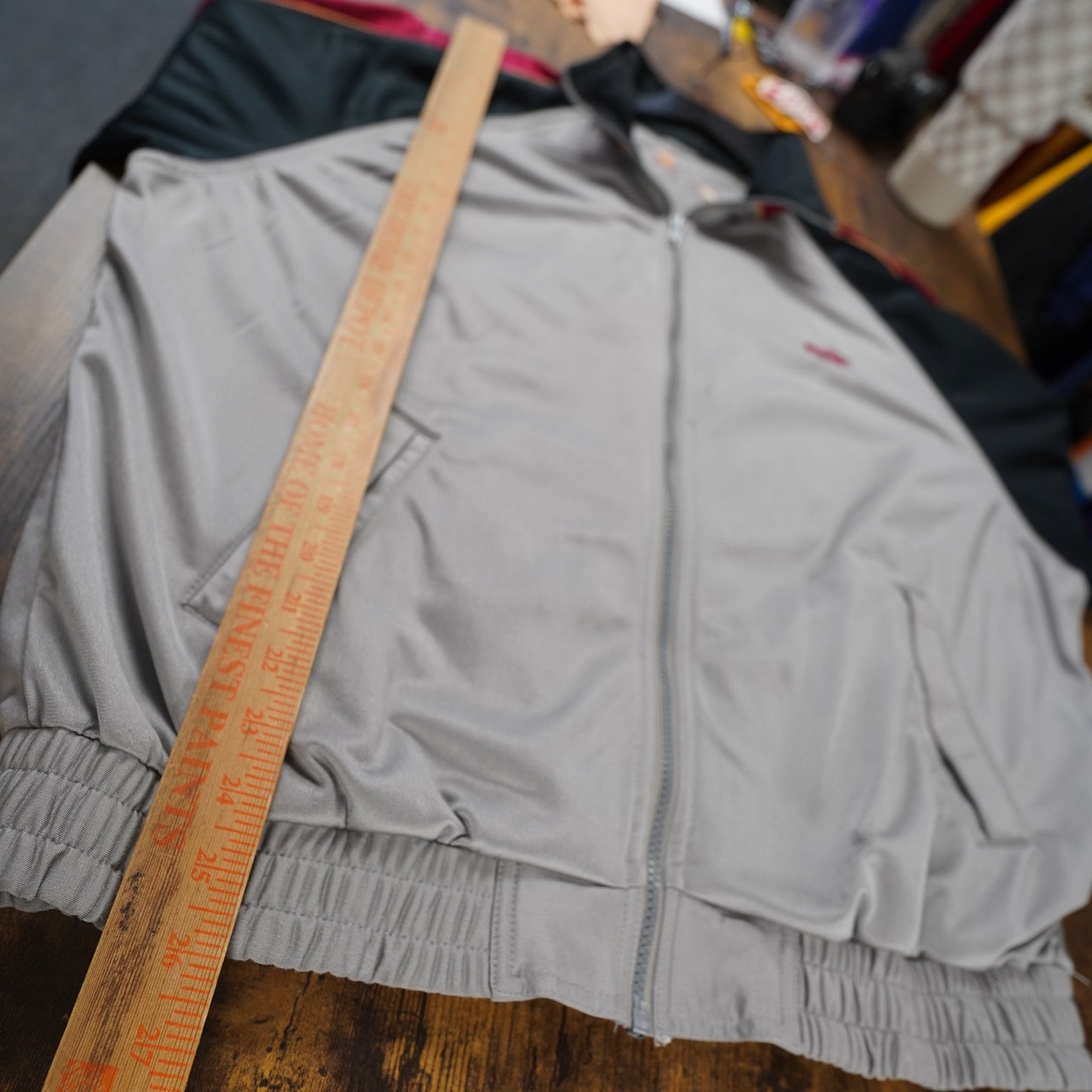 (XL) Vintage 90s Puma Hoops Track Jacket Mens XL Gray Silver Hip Hop Retro Basketball