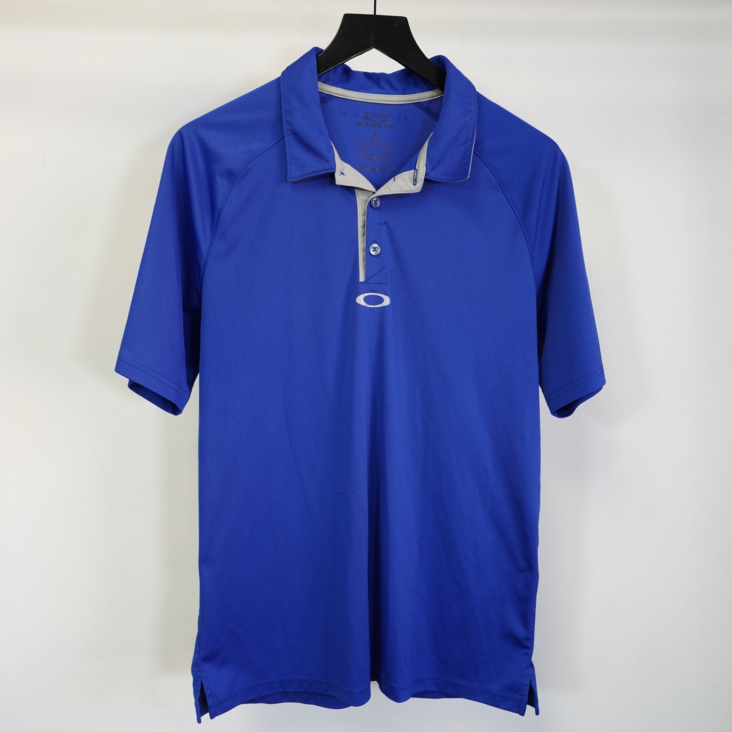 (M) Oakley Hydrolix Elemental Golf Polo Shirt Men's M Electric Blue Y2K 2000s Preppy