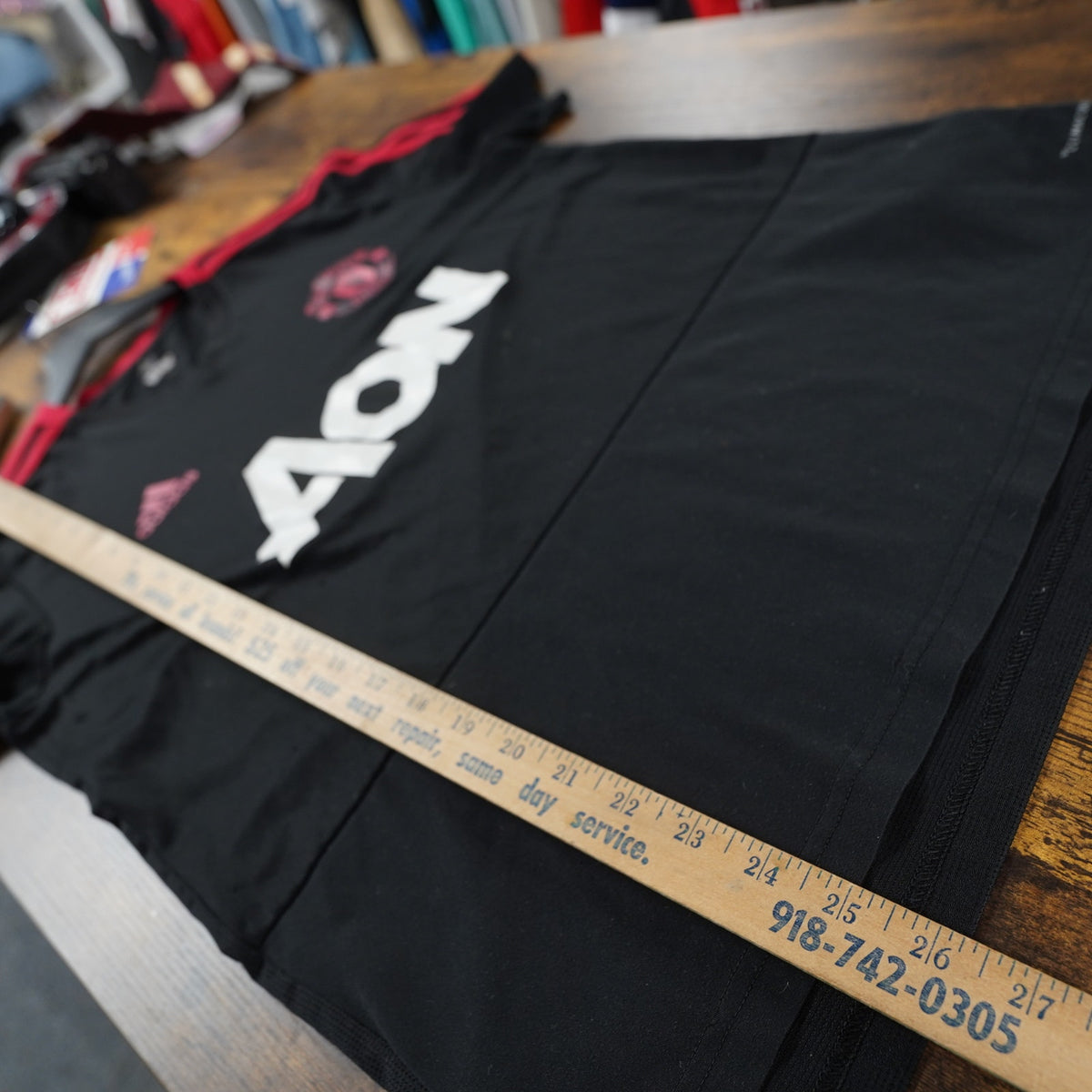 (M) Manchester United Adidas Training Soccer Jersey 2018-19 Men's M Black Red Futbol