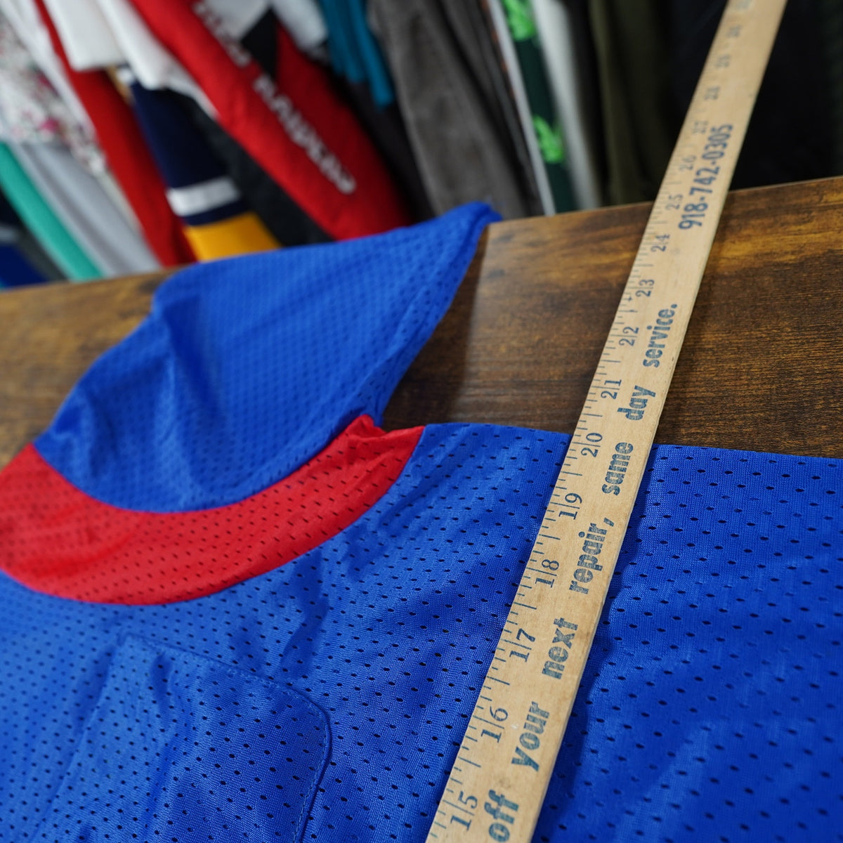 (M) True Vintage Union Made Swingster Mesh Wide Collar Polo Shirt Men's M Blue 70s