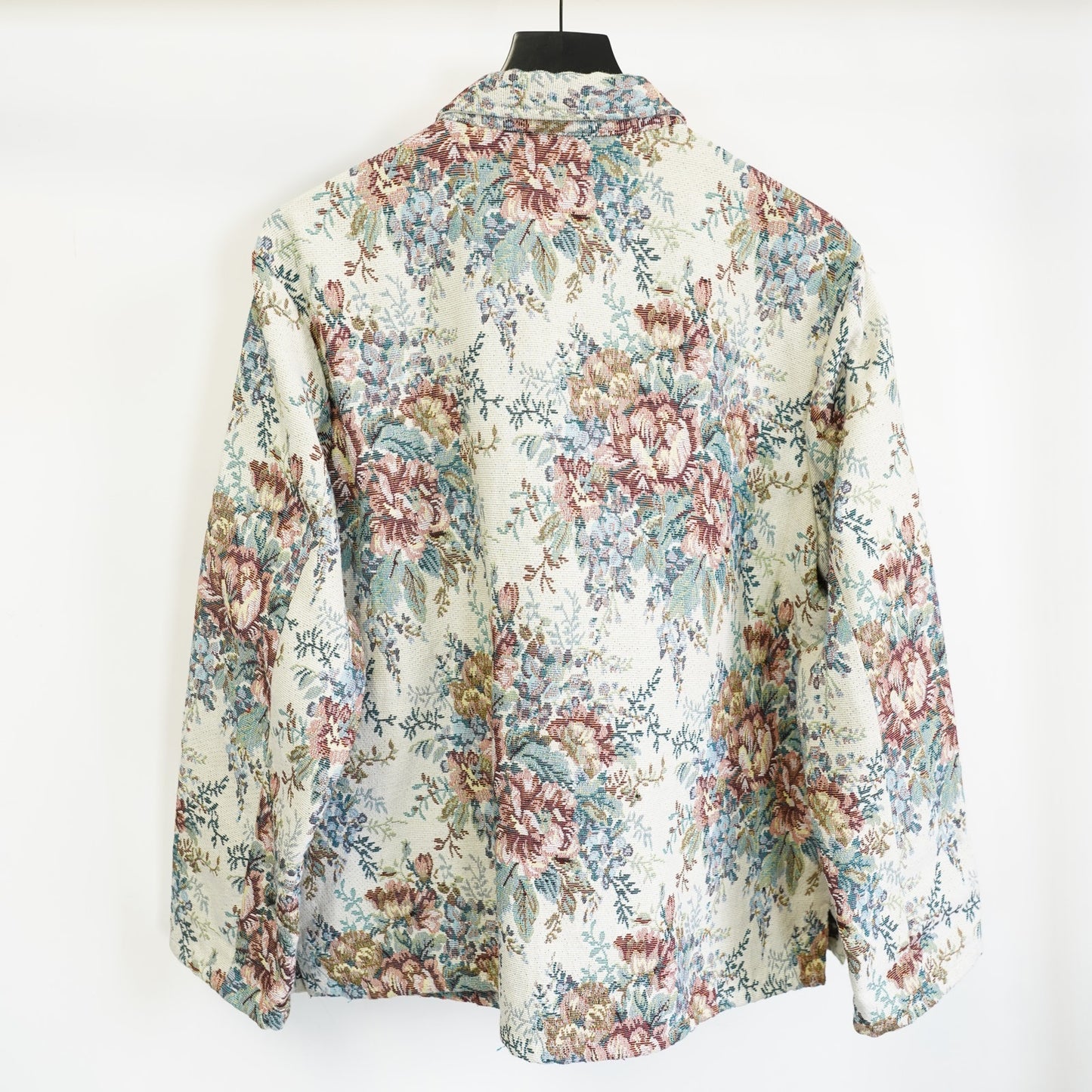 (Women's XL) Vintage Lemon Grass Studio Floral Tapestry Jacket Women's XL Tan Cottage Coat