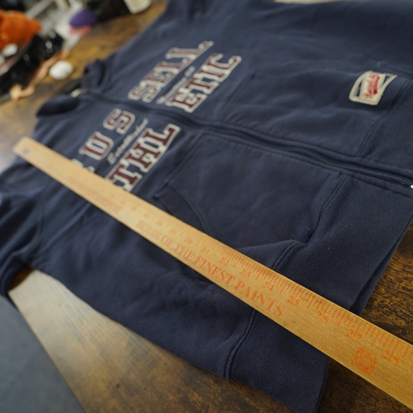 (L) Vintage Russell Athletic Sewn Full Zip Jacket Men's L Navy Blue Retro Utility