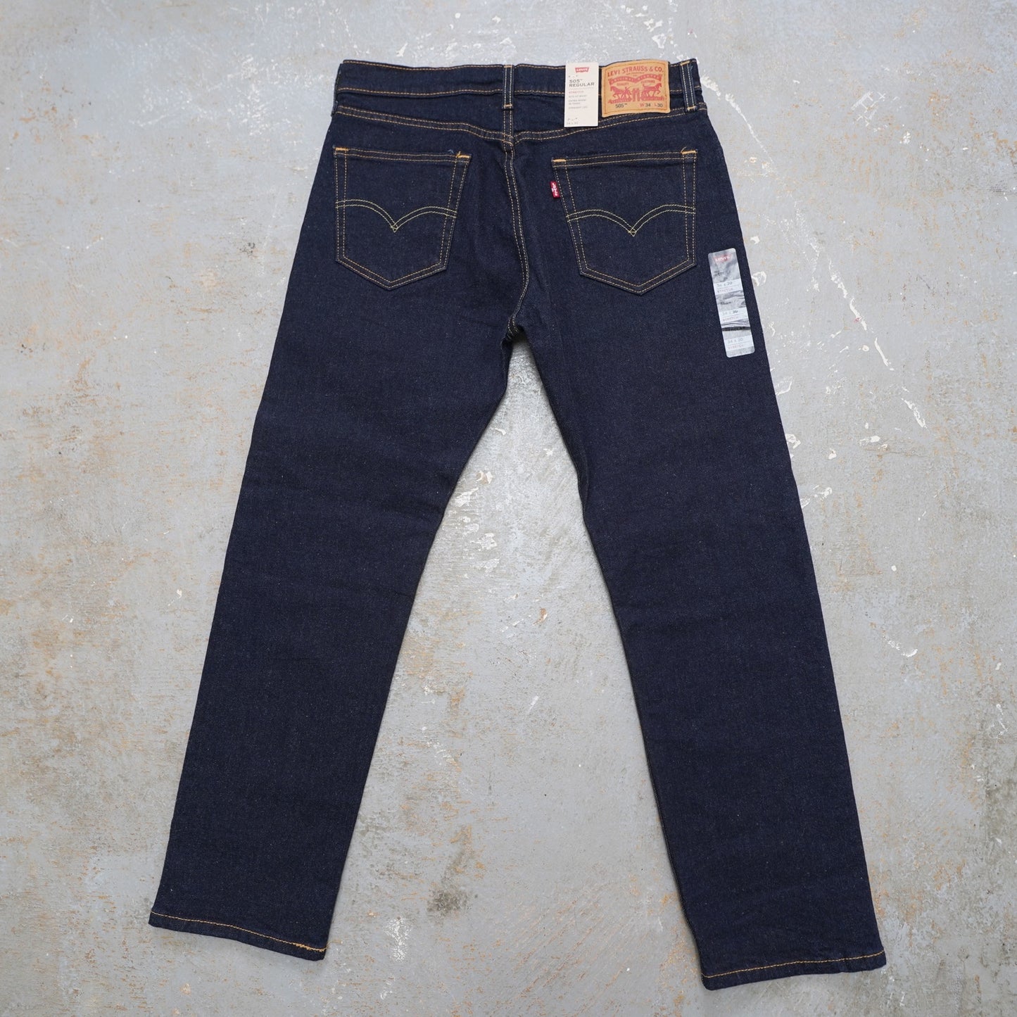 Levi's Strauss 505 Regular Fit Dark Blue Jeans Men's 34x30 Stretch New w/tags