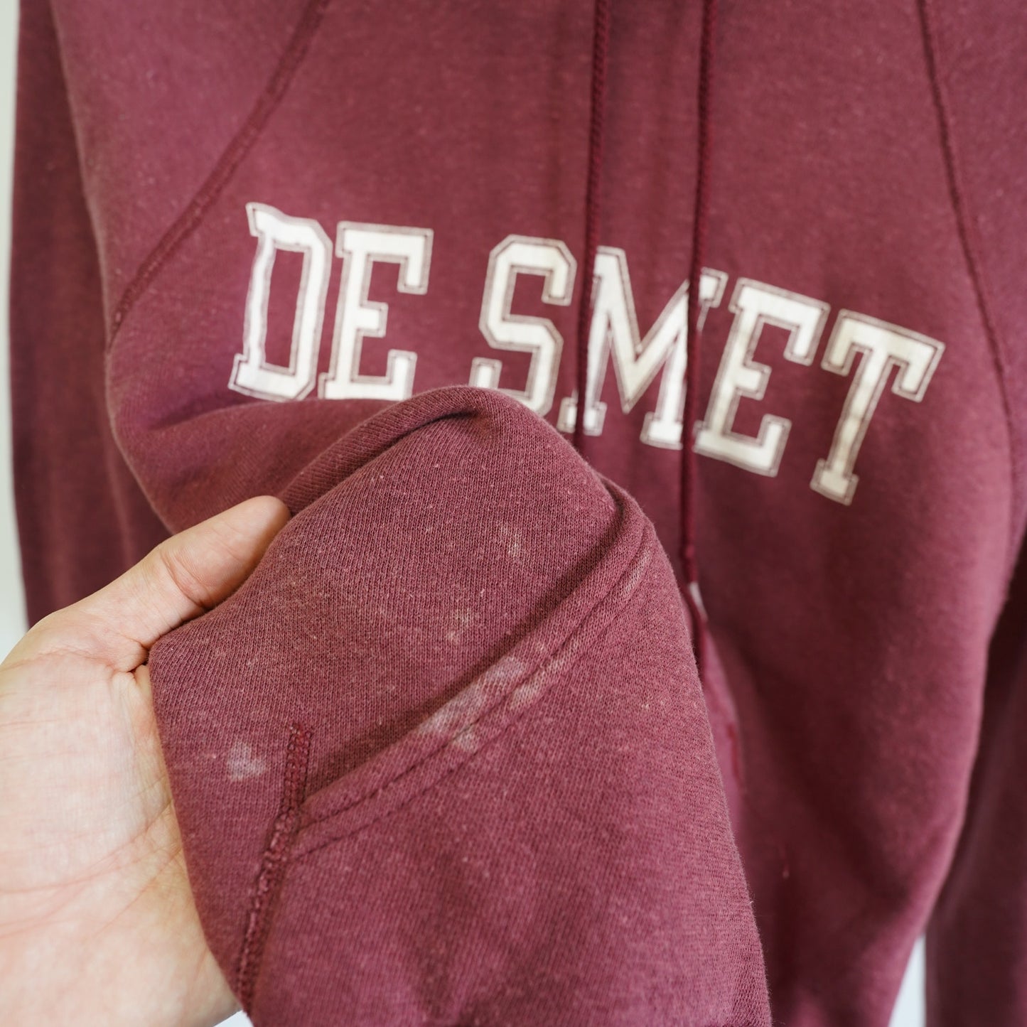 (L) True Vintage Champion De Smet Maroon Hoodie Men's L/XL 70s-80s Pullover