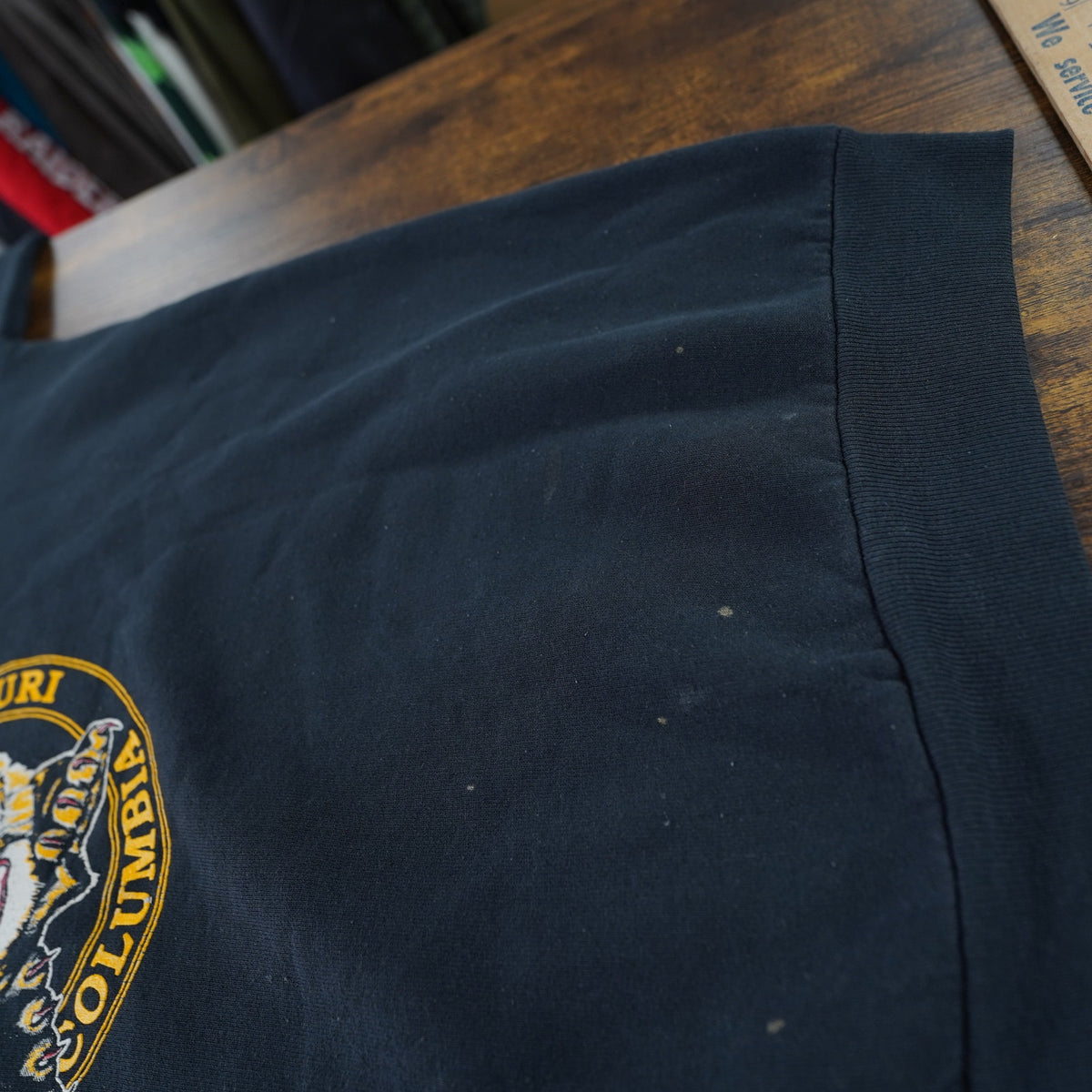 (L) Vintage Missouri Tigers 90s Crewneck Sweatshirt Men's L/XL Black Gold Retro