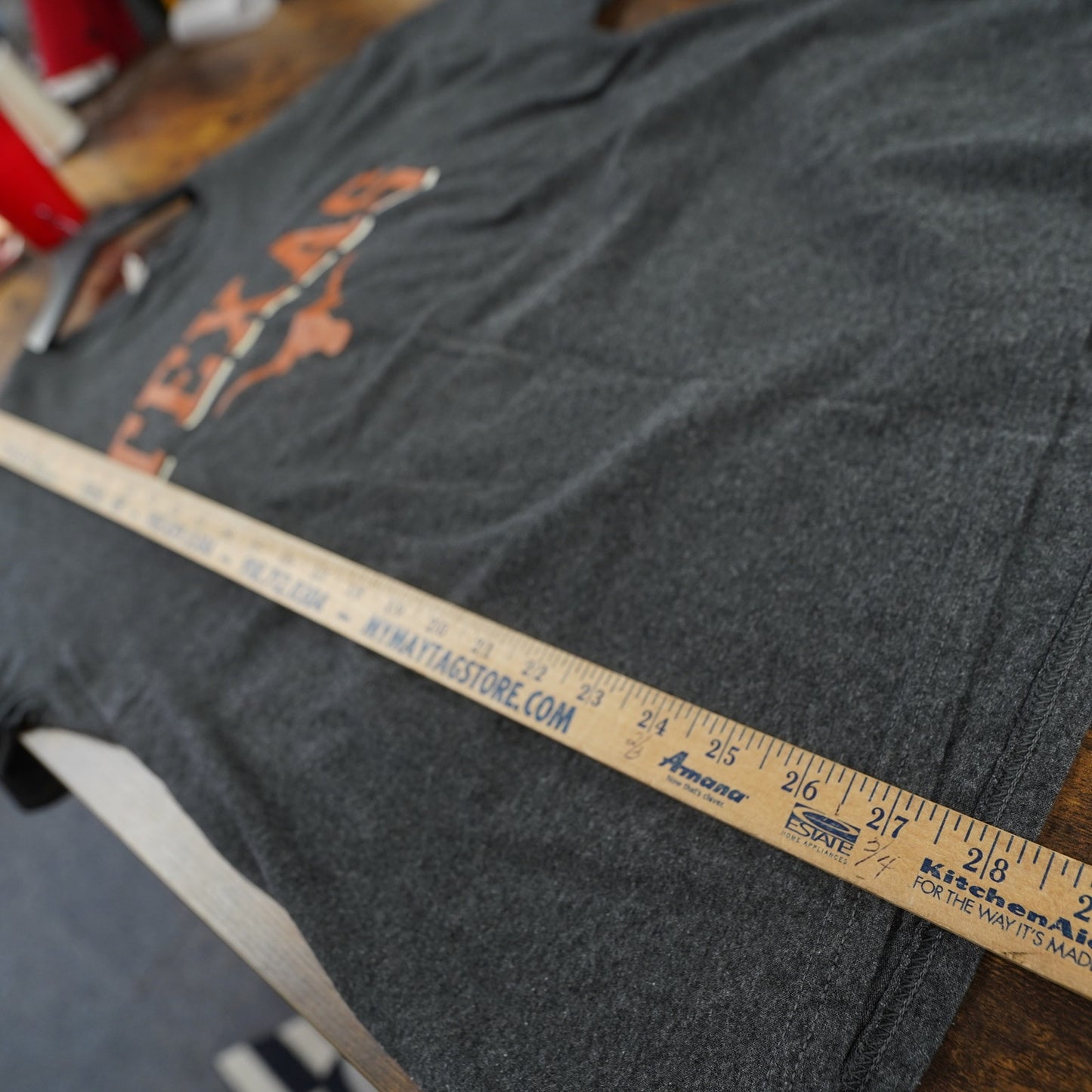 (L) University of Texas Longhorns T-Shirt Unisex Large Gray Burnt Orange Bevo UT