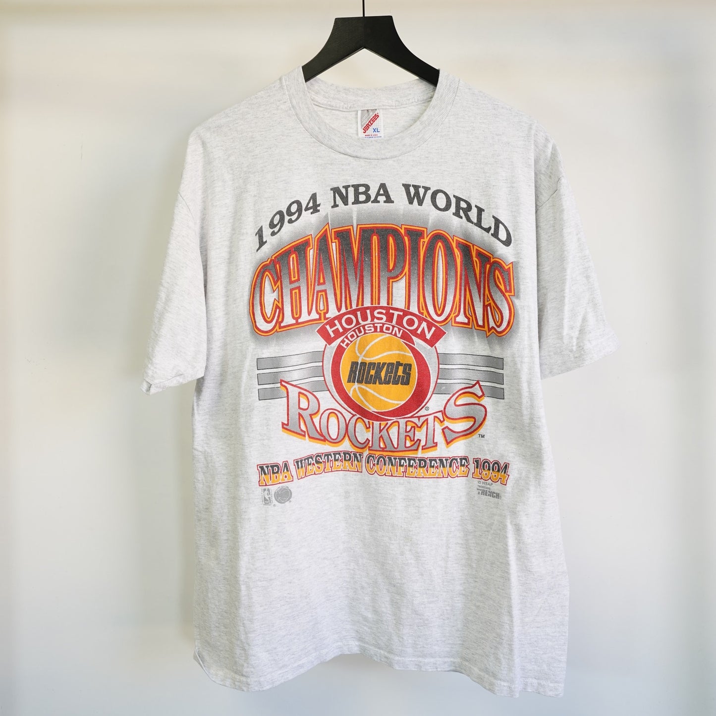 (XL) Houston Rockets Vintage 1994 World Champions T-Shirt Men's XL Gray Retro