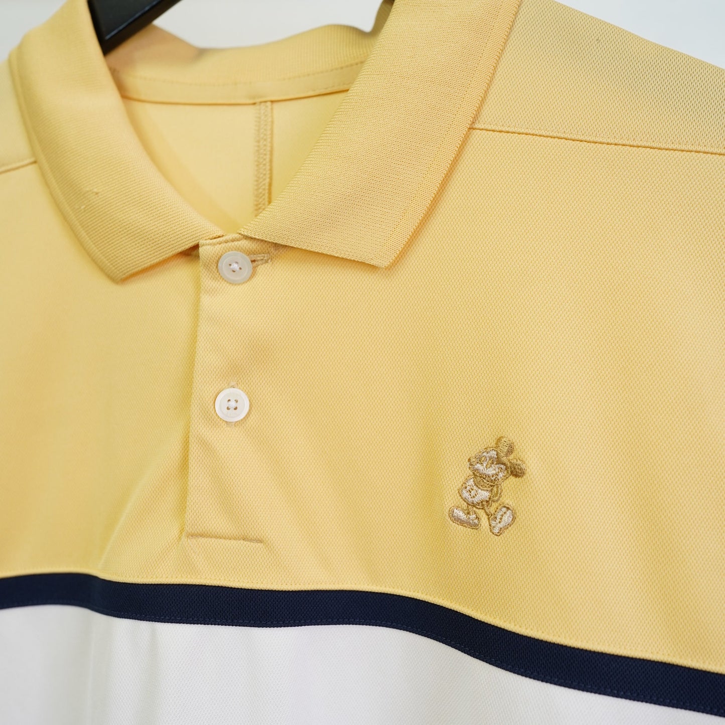 (M) Nike Golf Mickey Mouse Disney Dri-Fit Golf Performance Polo Shirt Men's M Yellow