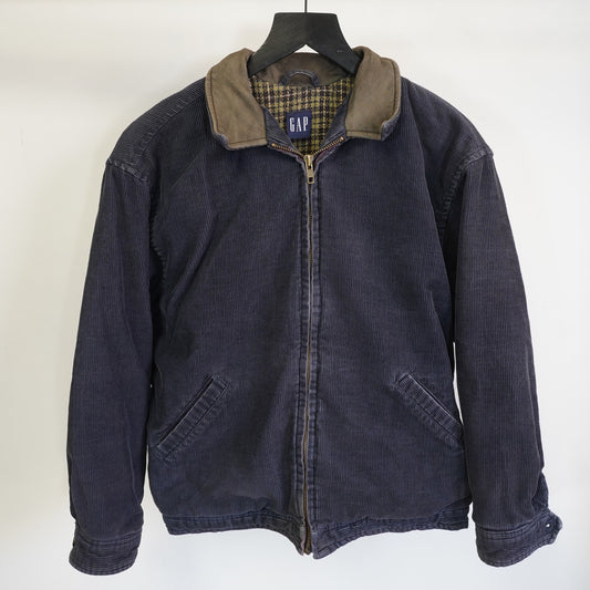 (M) Vintage Gap Corduroy Full Zip Blanket Lined Bomber Jacket Men's M Blue Preppy 90