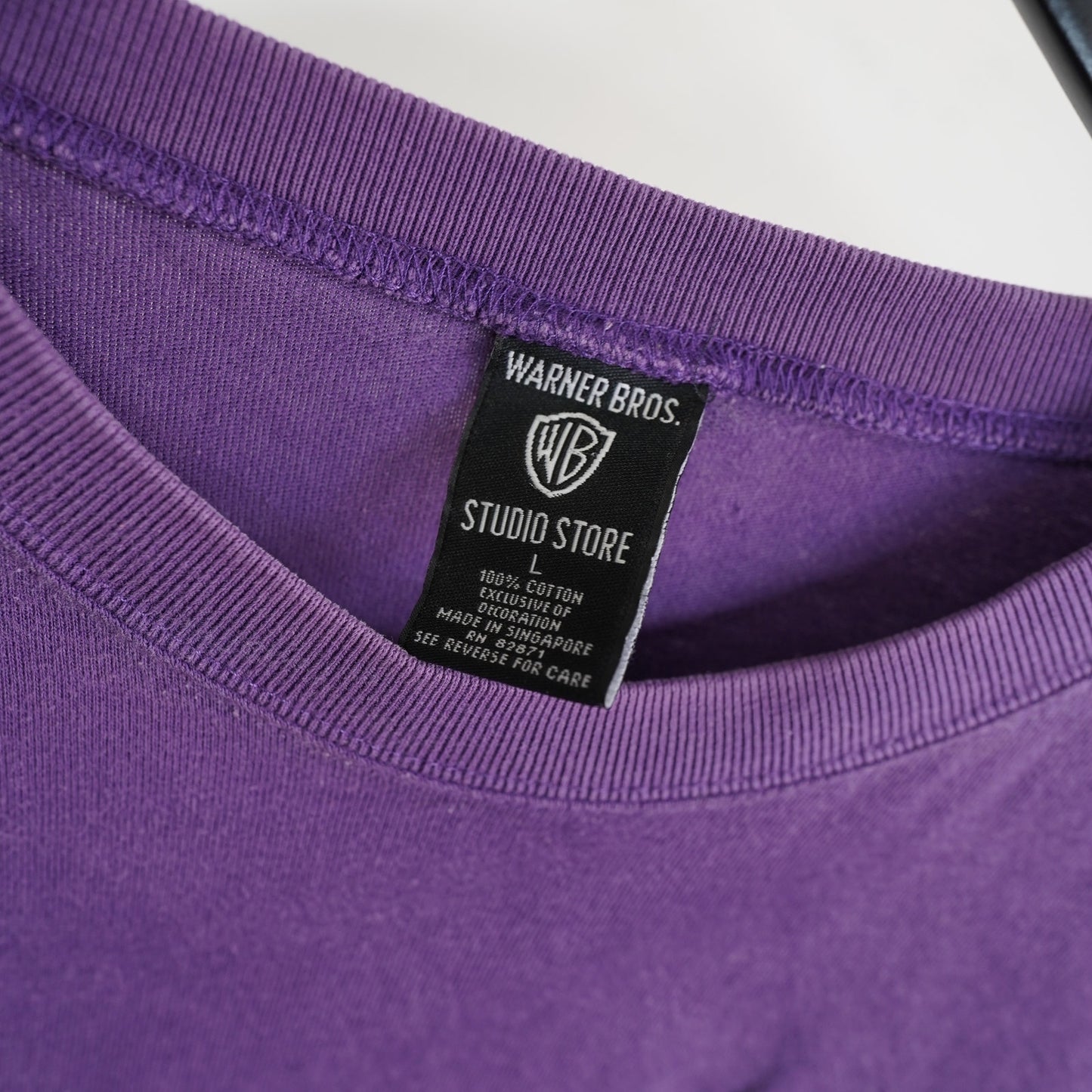 (L) Vintage Sylvester Tweety Looney Tunes Sewn Pocket T-Shirt Men's L Purple 90s