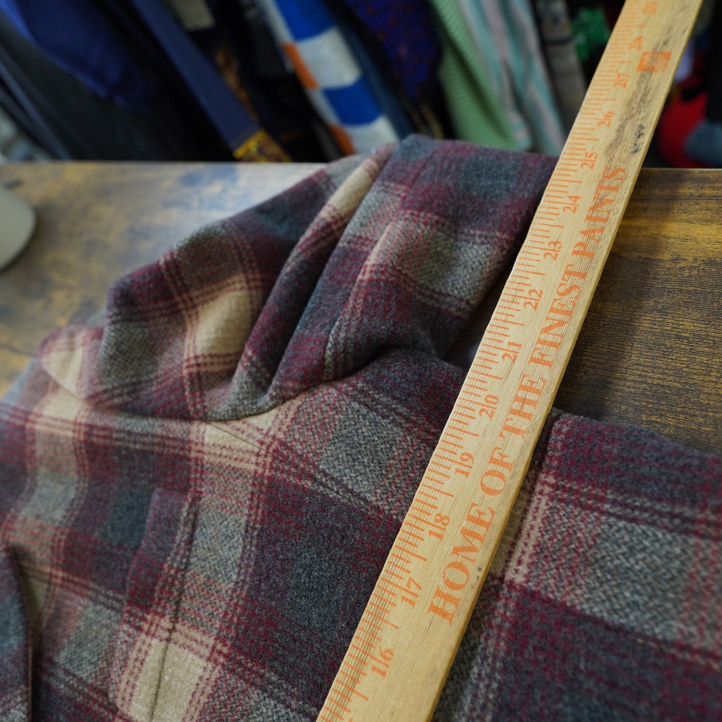 (Women's 12R) L.L. Bean Women’s Wool/Cashmere Blazer Coat Jacket Plaid Size 12R M Red Brown