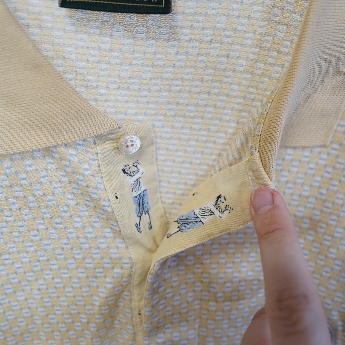 (XL) Vintage BWM Bobby Jones 90s Golf Polo Shirt Men's XL Yellow Retro Motorsports