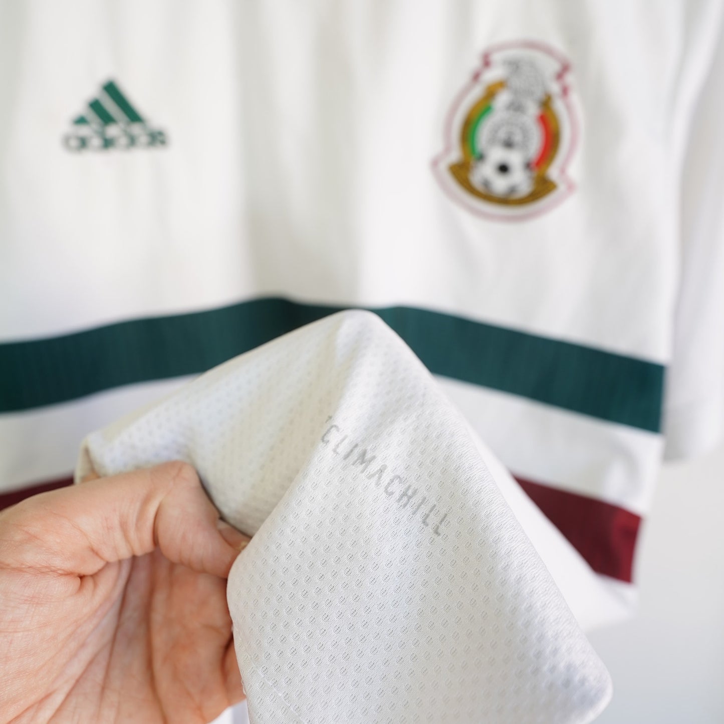 (L) Adidas Mexico 2018 World Cup Russia Away Soccer Jersey Men's L White Vintage