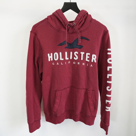 (M) Vintage Hollister Surf Co. Embroidered Y2K Hoodie Men's M Maroon Sewn 2000s