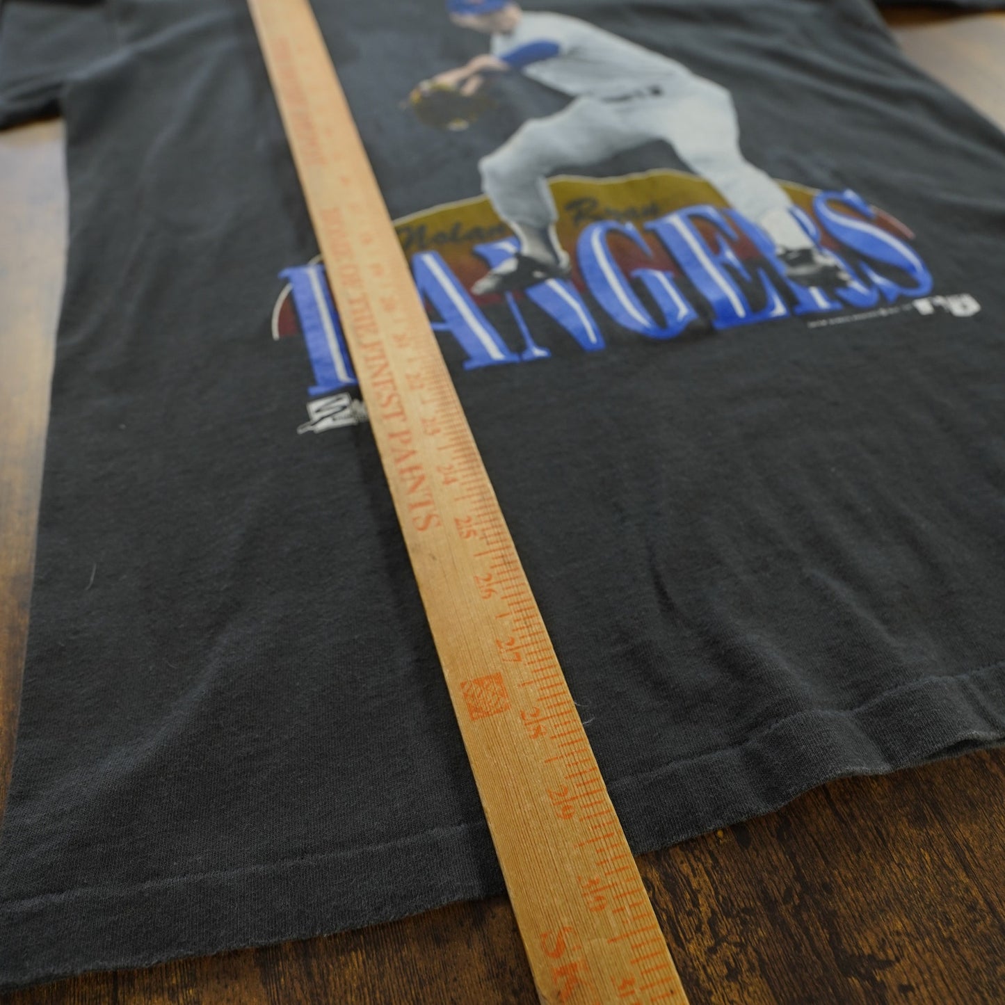 (L) Vintage Nola Ryan Salem Sportswear Single Stitch T-Shirt Men's L Black Rangers