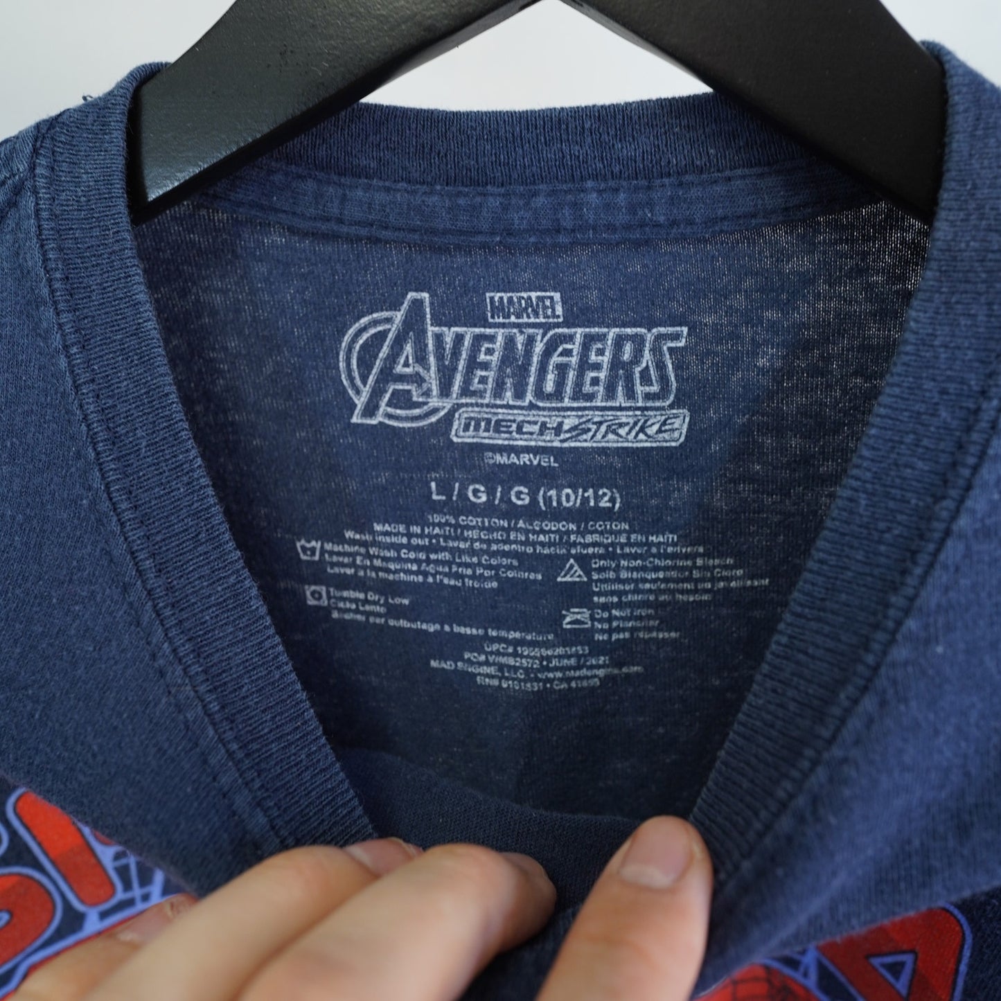 (Kids L 10/12) Spider-Man Avengers Mech T-Shirt Kids Sz. L Youth 10/12 Blue Spidey Superhero