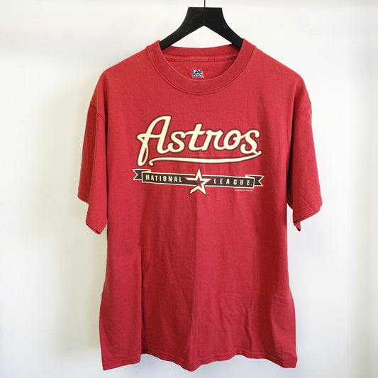 (L) Vintage Houston Astros Y2K Script Baseball T-Shirt Men's L Red 2000s MLB