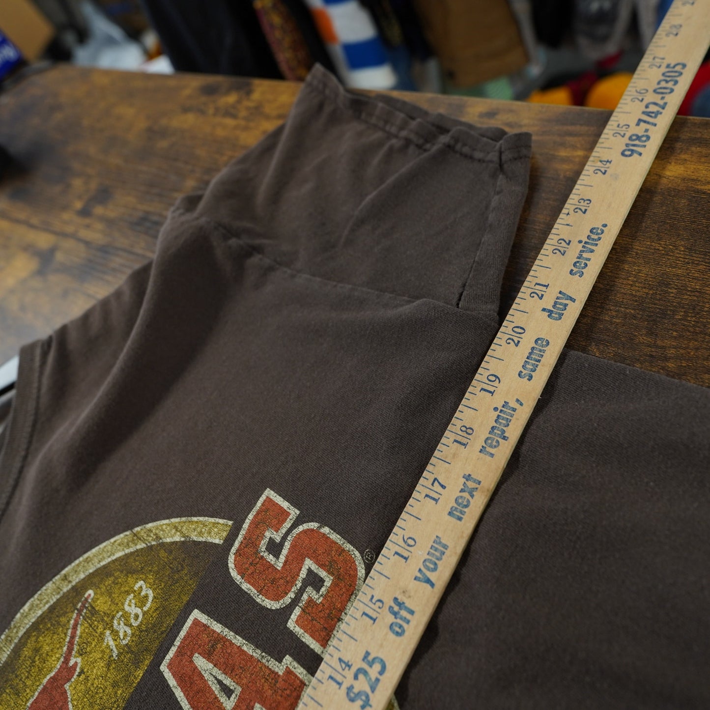 (L) University of Texas Longhorns Vintage T-Shirt Hook Em Men's L Brown Orange UT