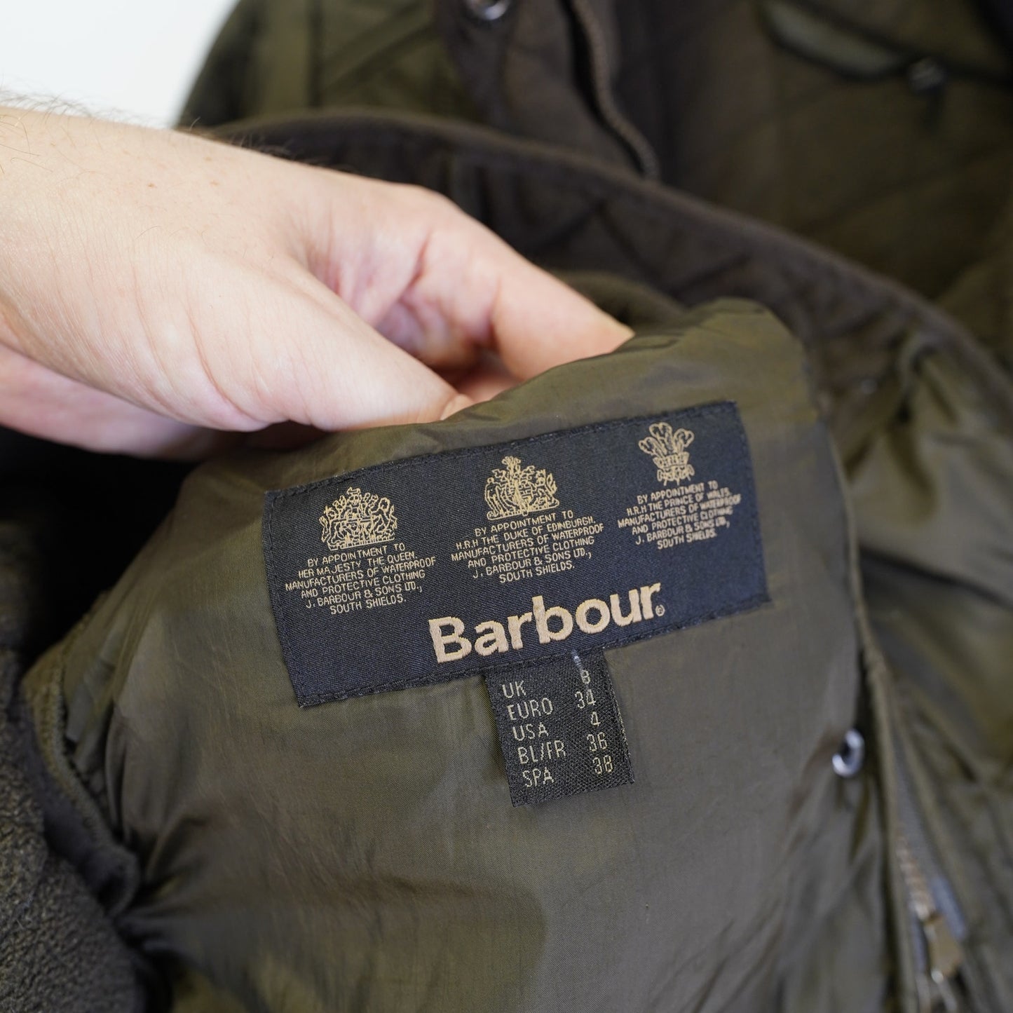 (Women's Sz 4) Barbour Cavalry Polarquilt Jacket US4 Olive Fleece Lined Equestrian Quiet Luxury