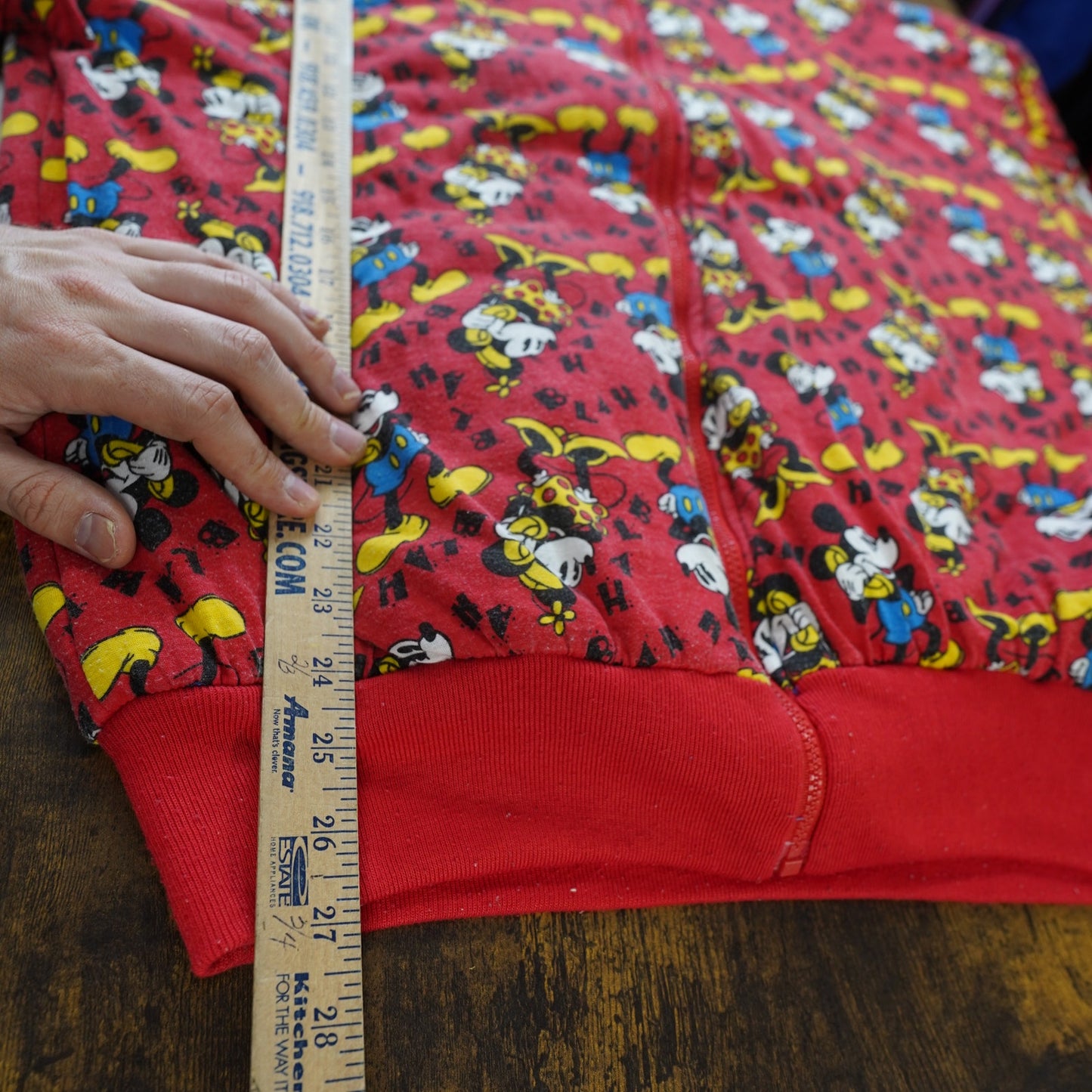 (L) Vintage Mickey & Co Minnie Mouse Disney Reversible Jacket Men's L AOP 90s Blue