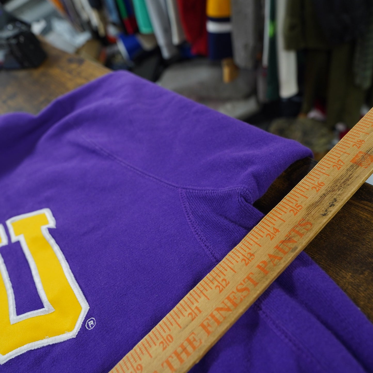 Vtg LSU Tigers Sewn Reverse Weave Hoodie Men's L Purple Yellow Steve & Barry's