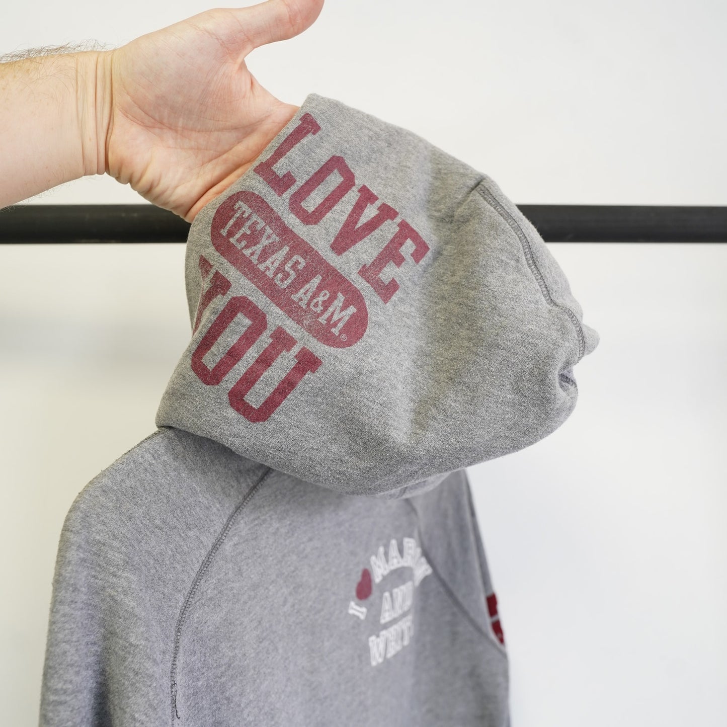 (Women's L) Texas A&M Aggies Pink Victoria's Secret Embroidered Hoodie Women's L Gray ATM