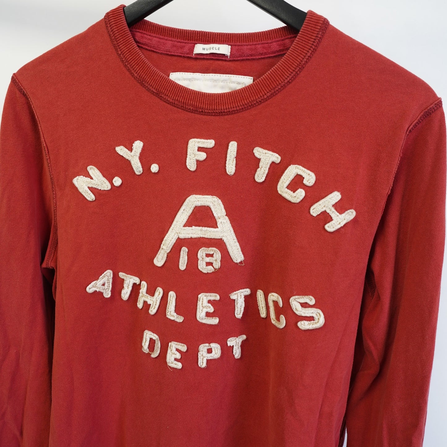 (L) Vintage Abercrombie & Fitch Y2K Longsleeve Muscle T-Shirt Men's L Red 2000s