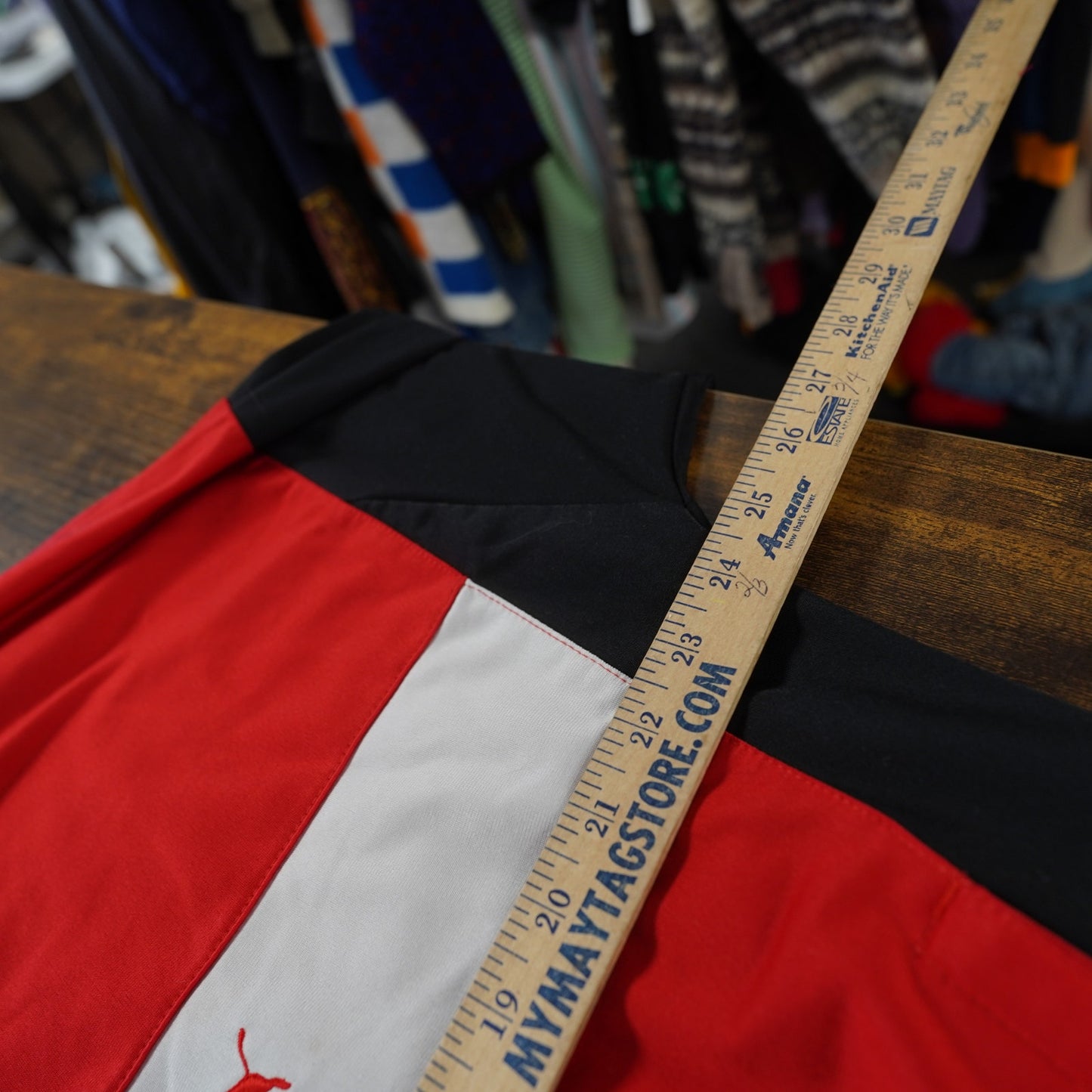 (L) Vintage 90s Puma Track Jacket Men's L Hip Hop Full Zip Red Black White
