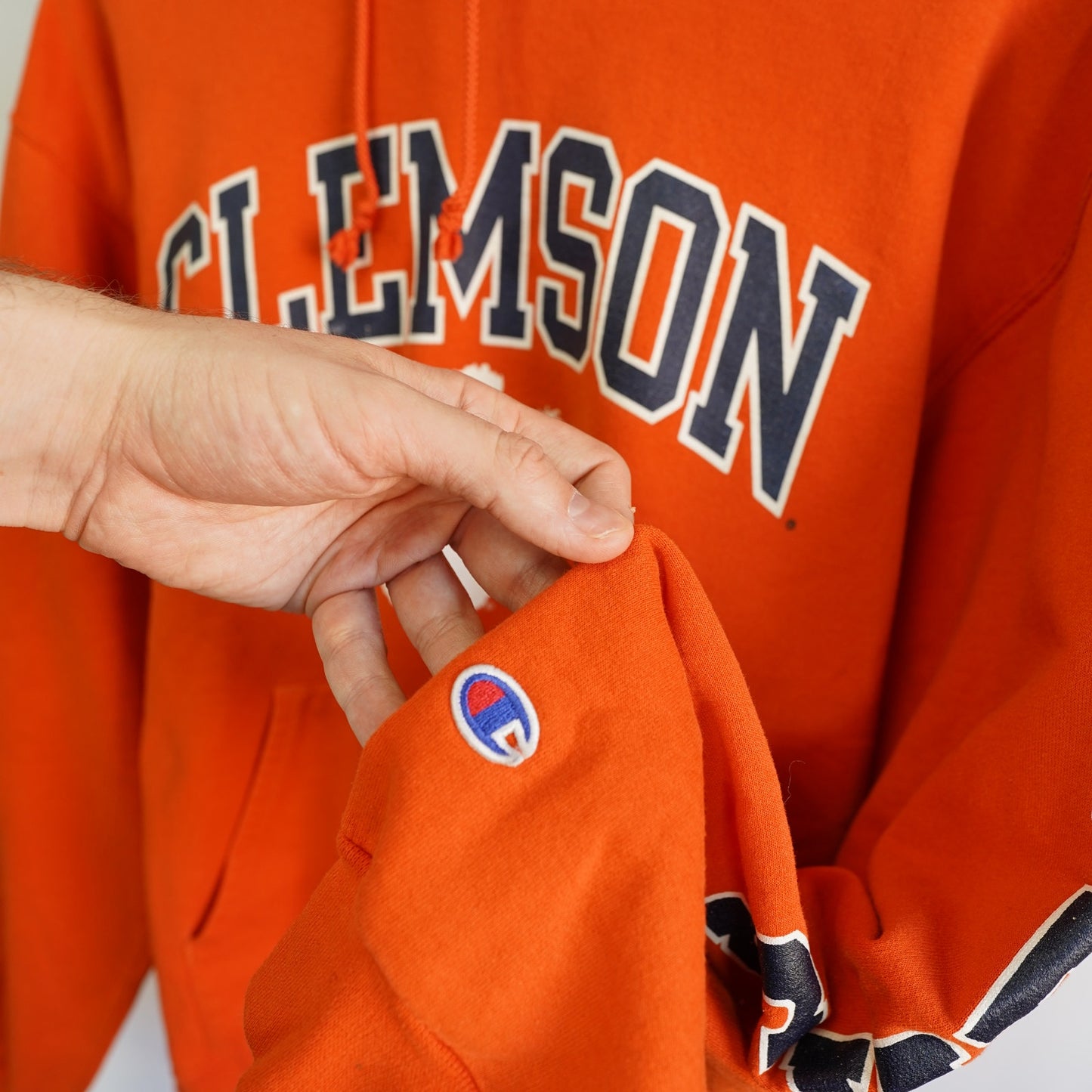 (M) Champion University of Clemson Tigers Orange Hoodie Men's M Jacket