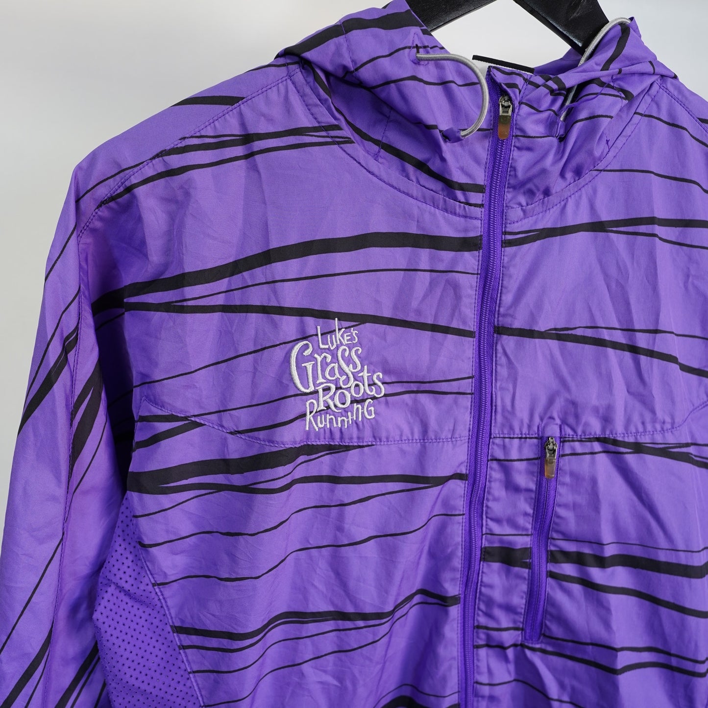 (S) Nike Running Light Windbreaker Men's S Purple Hooded Luke's Locker Jacket