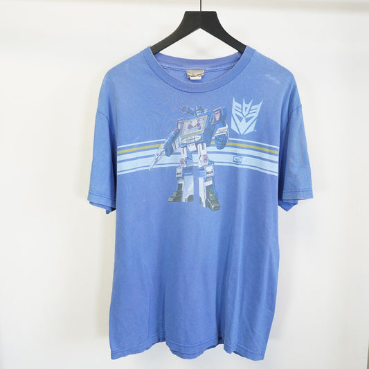 (L) Vintage Transformers 2007 Optimus Prime T-Shirt Men's L Blue Y2K Retro