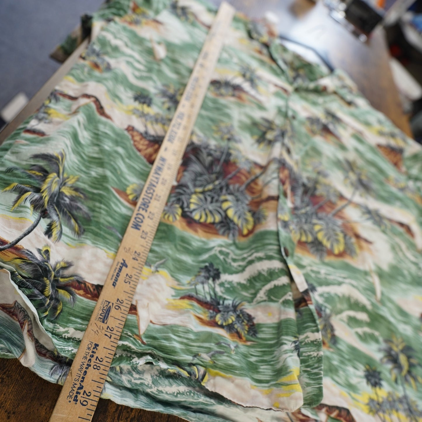 (XXL) Vintage 90s Pacific Legend Hawaiian Shirt Men's XXL Floral Tropical Green Palm