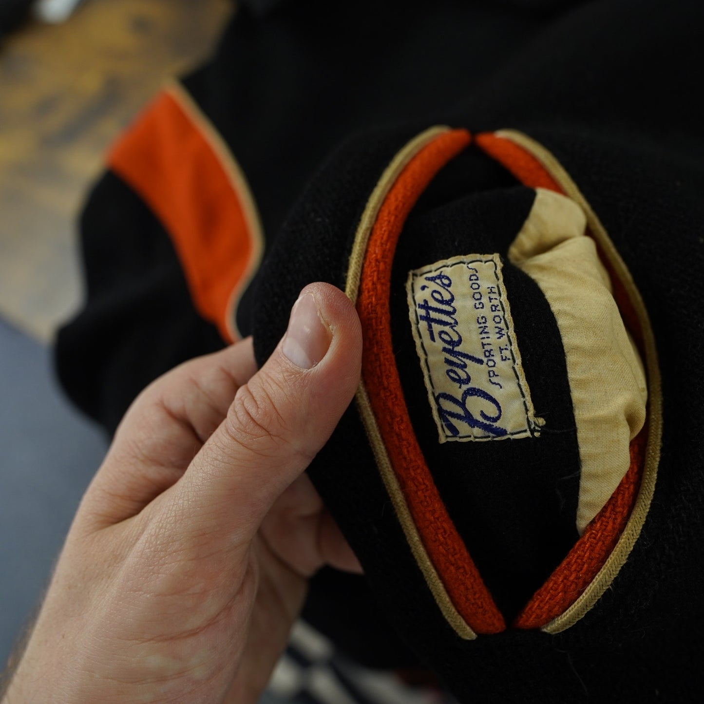 (S) True Vintage 50s Letterman Chain Stitched Varsity Jacket Sz 38-40 Men's S Black