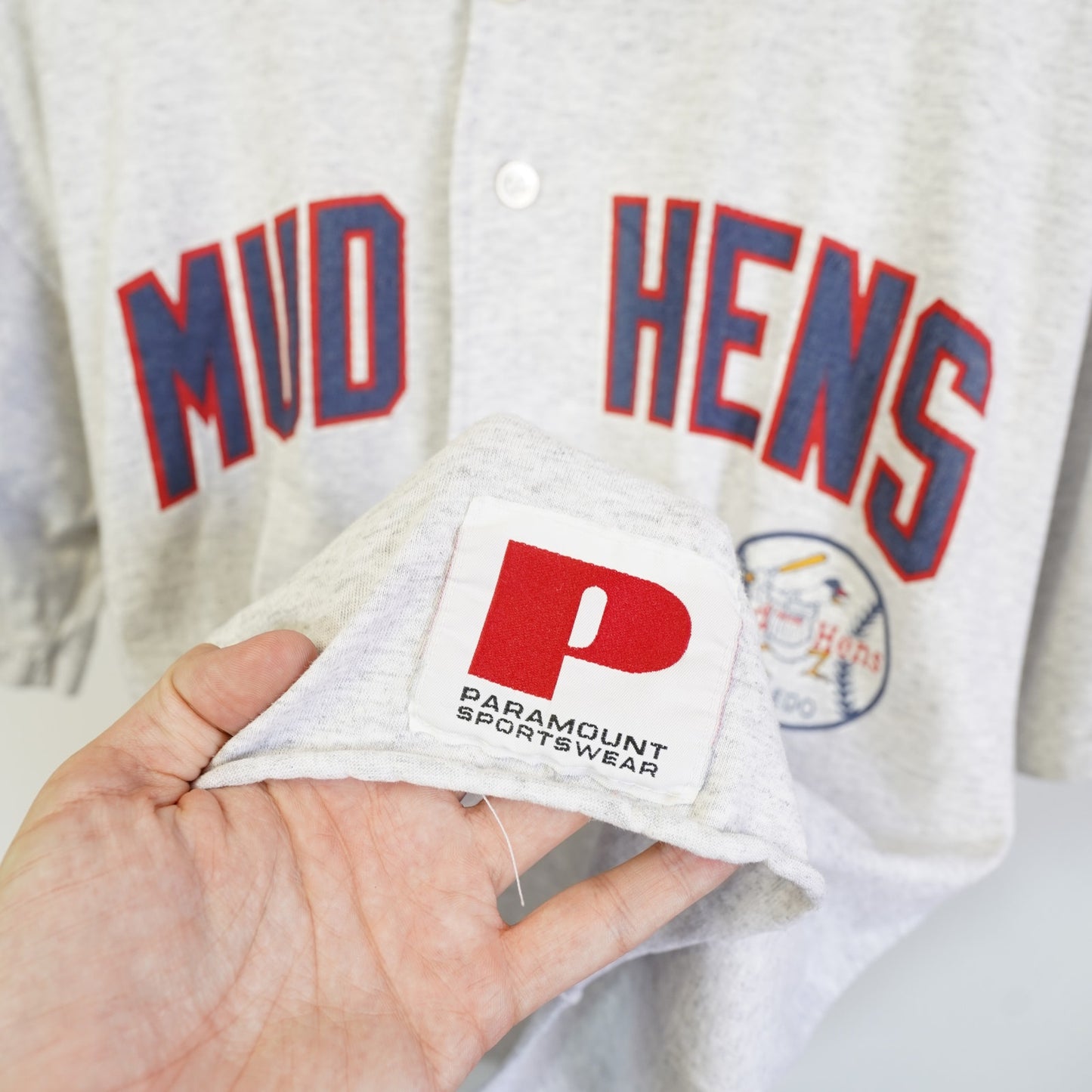 (L) Vintage Toledo Mud Hens 90s Baseball Jersey Men’s L Gray Minor League USA Made