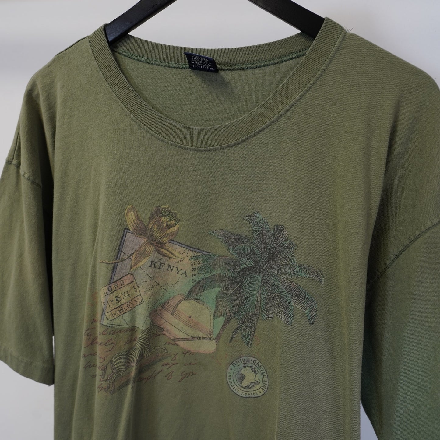 (XL) Vintage Gap Safari Kenya Nature Single Stitch T-Shirt Olive Green USA Made