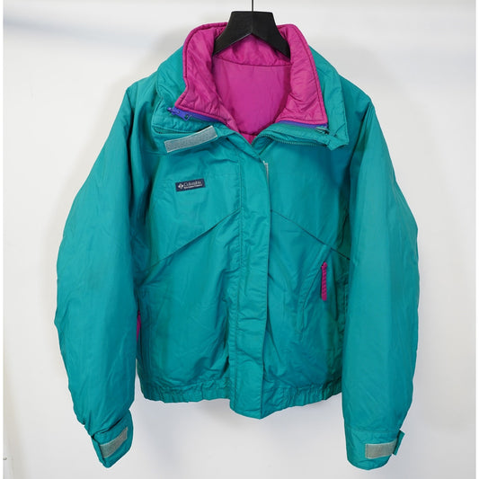 (Women's XL) Vintage Columbia Sportswear Whirlibird 3 in 1 Puffer Jacket Aqua Pink