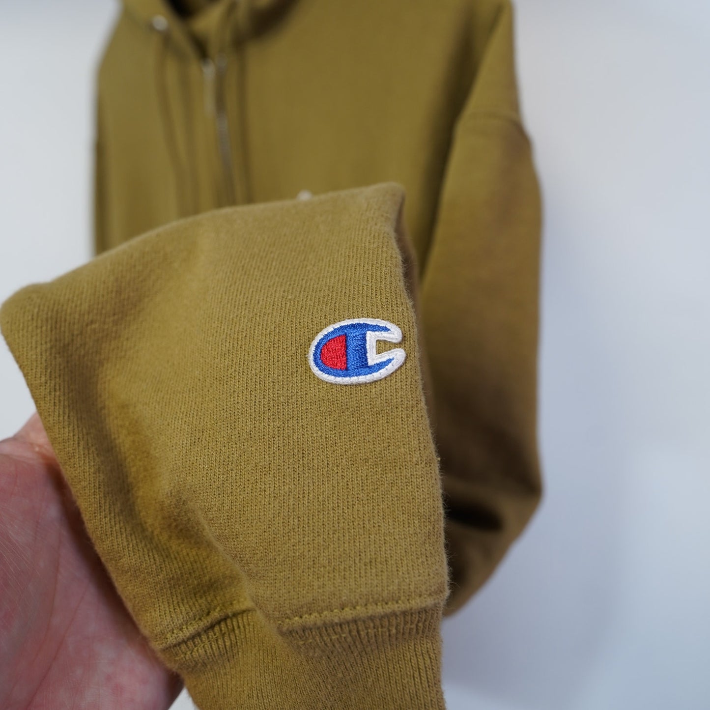 (M) Champion Reverse Weave Full Zip Hoodie Men's M Olive Green Jacket