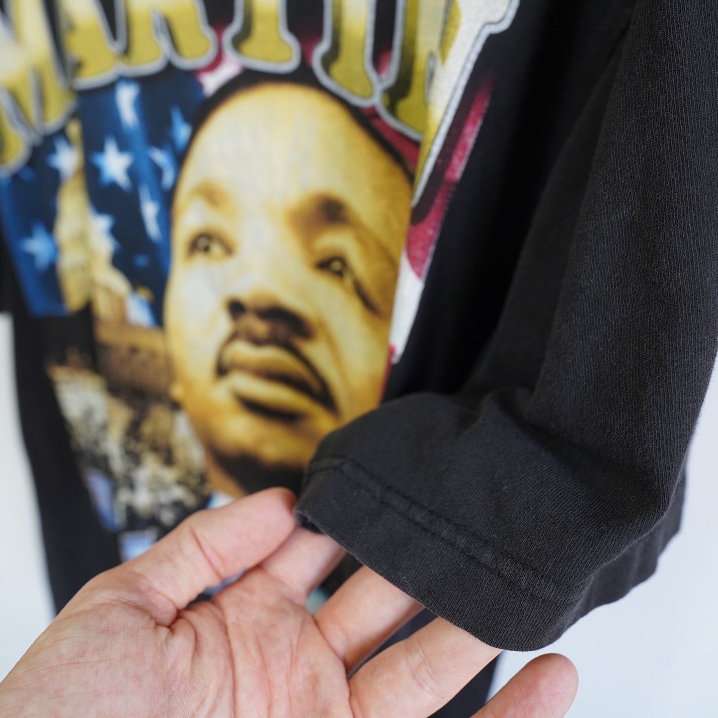 (L) Vintage Martin Luther King Jr I Have A Dream Double Sided Rap T-Shirt Men's L