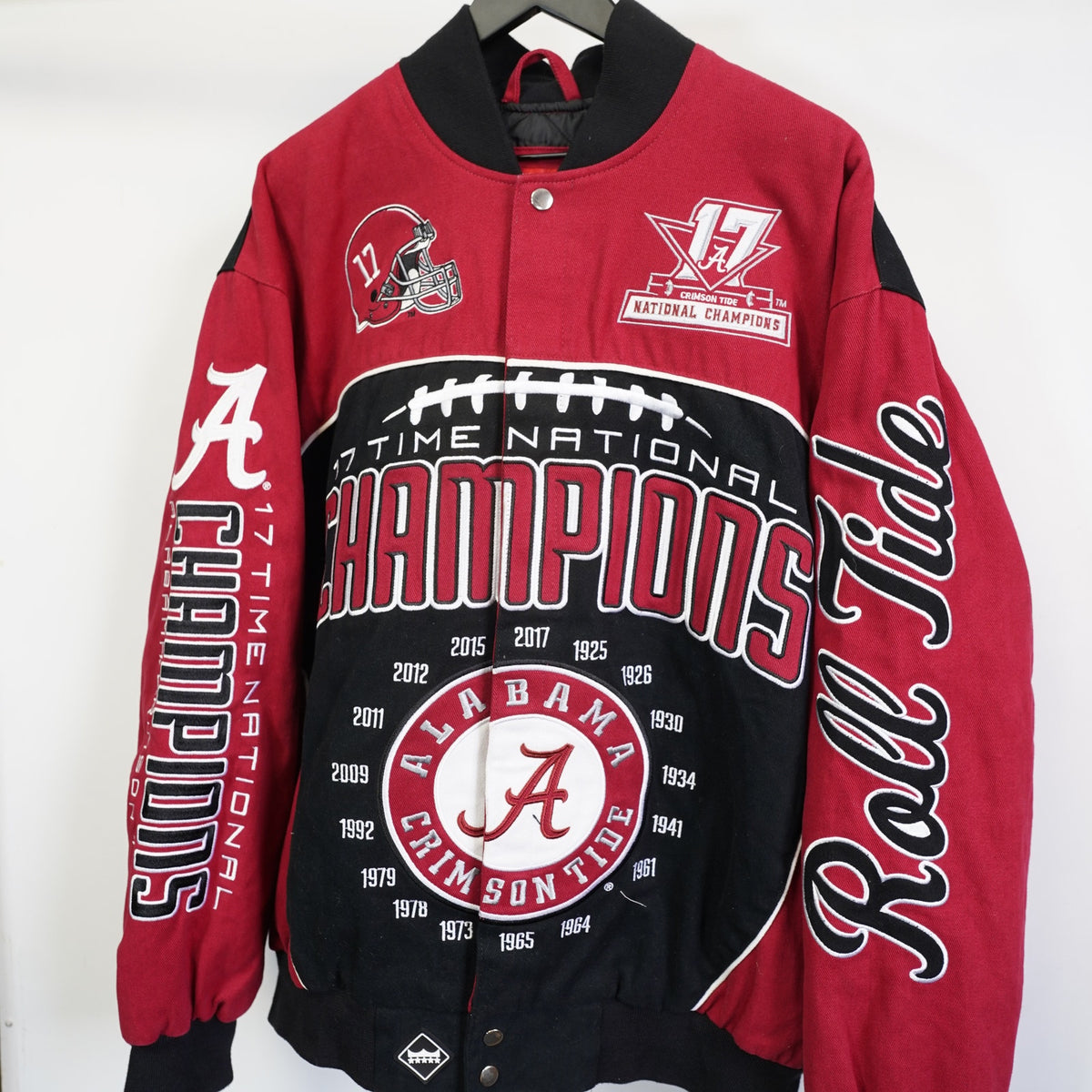 (XL) Vtg Alabama Crimson Tide Championship Nascar Racing Jacket Men's XL Red Varsity