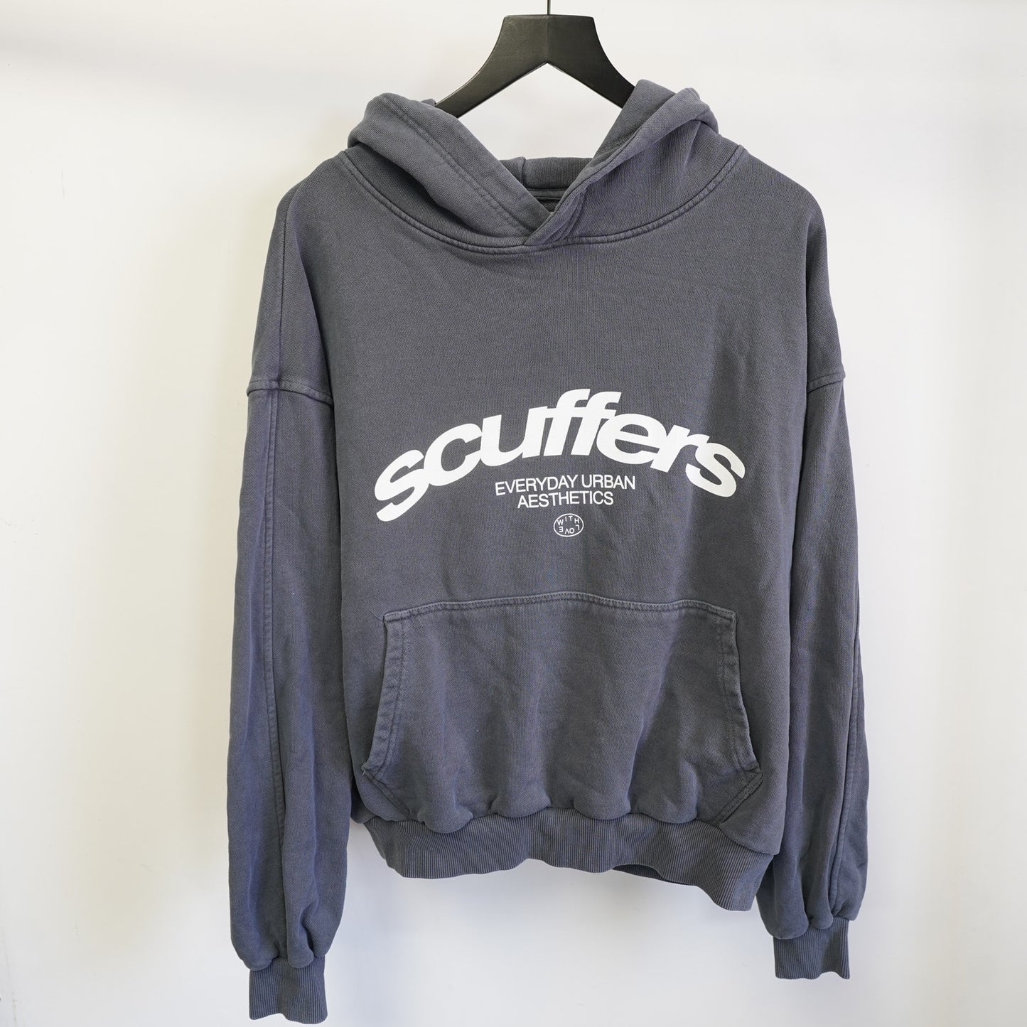 (L) Scuffers Urban Aesthetics Heavy Streetwear Hoodie Men's L Slate Gray
