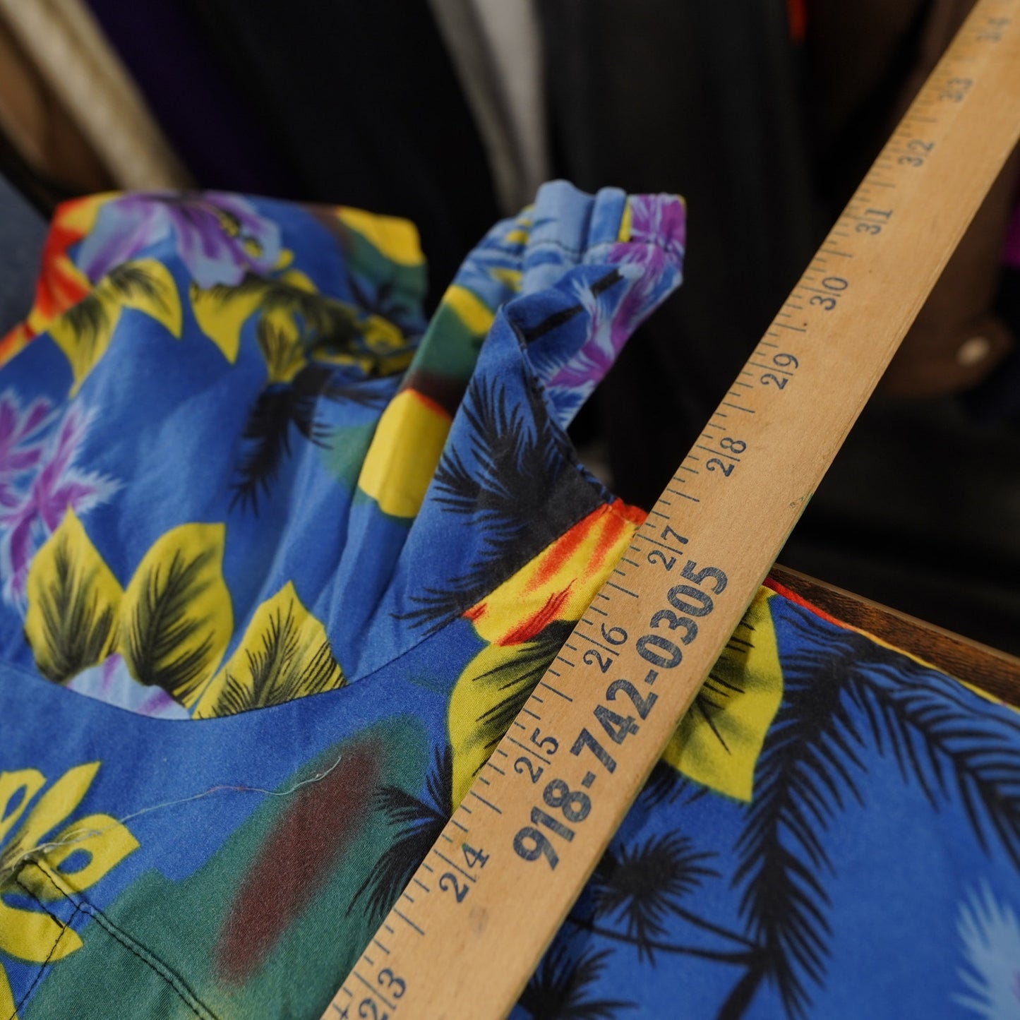 (XXL) Vintage 90's RJC Hawaiian Shirt Men's XXL Floral Tropical Made in USA 2XL Blue