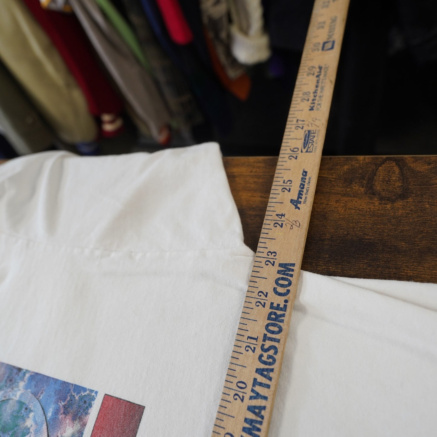 (XL) Vintage American Eagle Peace Surf Tie Dye T-Shirt Men's XL White 90s USA Made