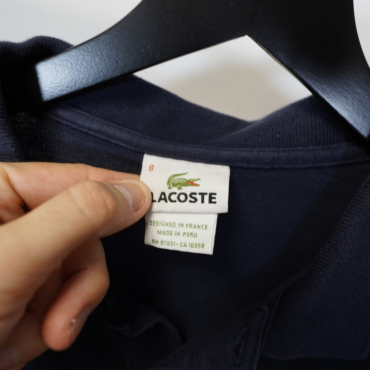 (XXL) Vintage Lacoste Long Sleeve Polo Shirt Men's 2XL Navy Blue Preppy