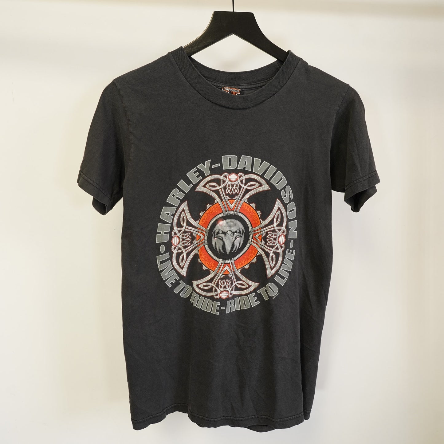 (XS) Vintage Harley Davidson Motorcycles Iron Cross Biker T-Shirt Men's XS Y2K 2000s