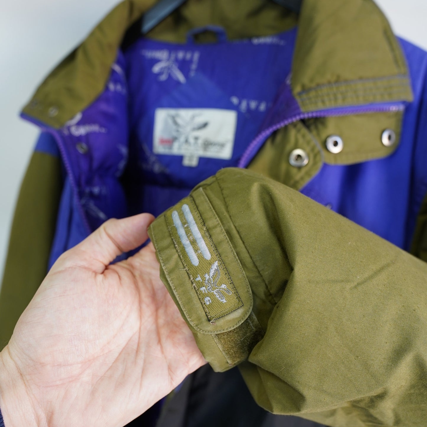 (L) Vintage Triple Fat Goose 90s Down Filled Puffer Ski Jacket Snow Blue