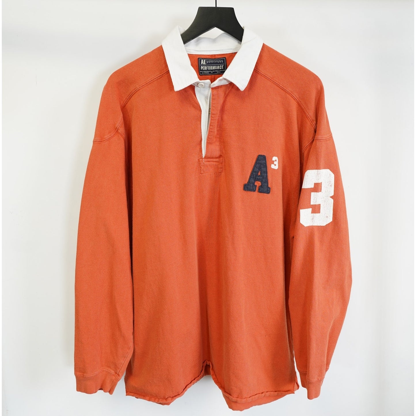 (XL) Vintage Abercrombie & Fitch Performance Rugby Polo Shirt Men's XL Orange Preppy