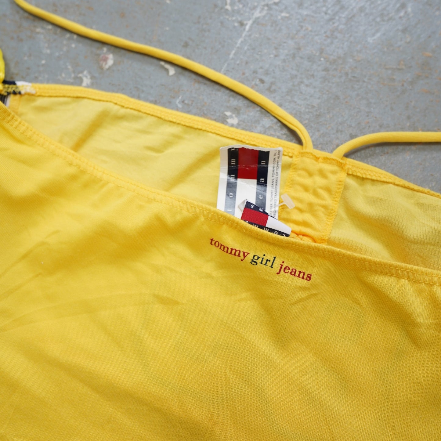 (Women's M) Vintage 90s Tommy Girl Jeans Hilfiger Tube Top Spaghetti Strap Shirt Women's M
