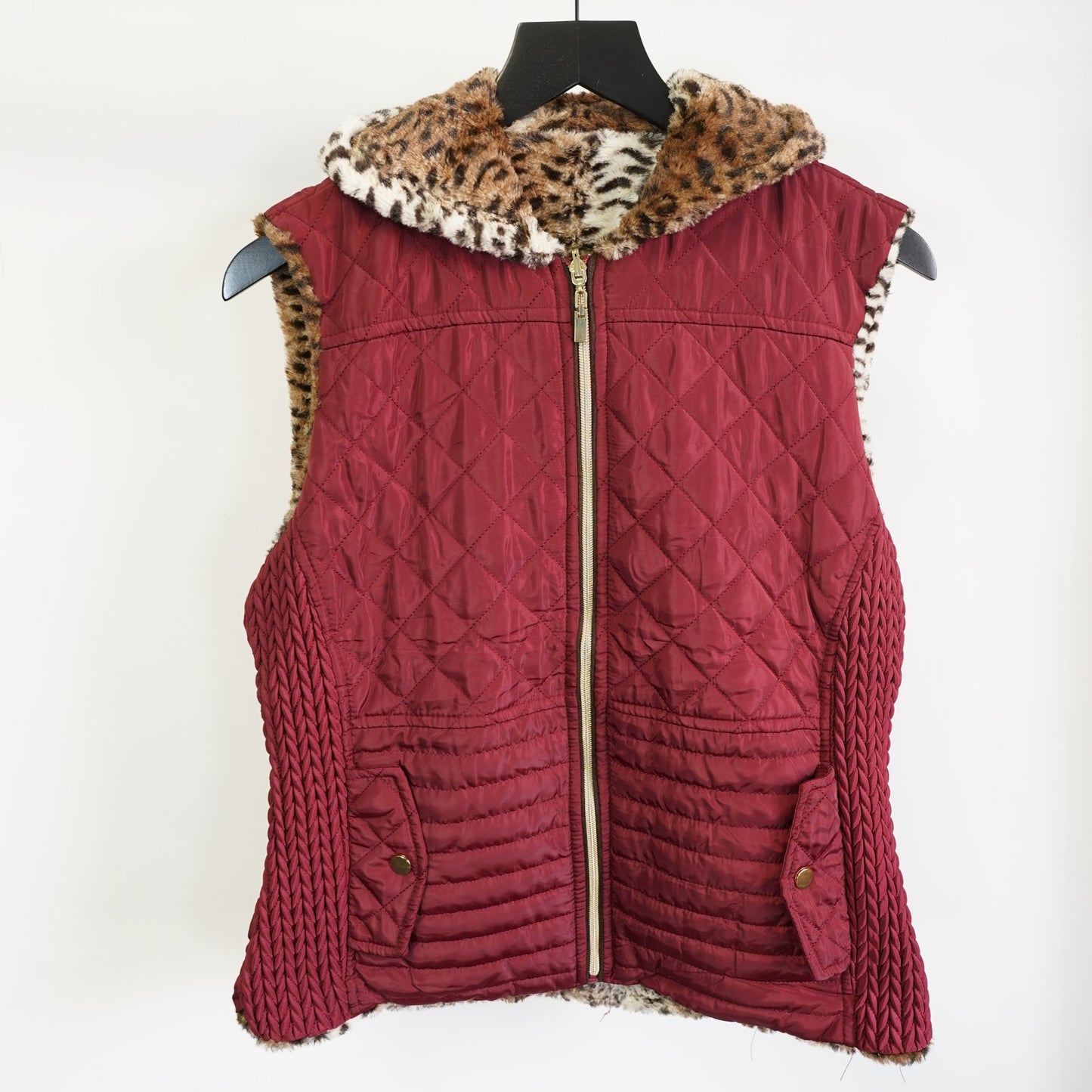 (Women's XL) Vintage Louise Paris Reversible Cheetah Print Vest Women's XL Glam Mob Wife