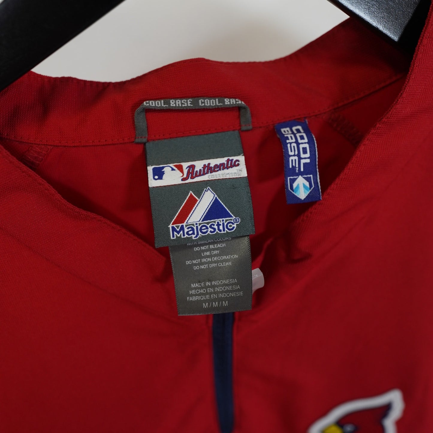 (M) Majestic St. Louis Cardinals Sewn Cool Base Pullover Windbreaker Men's M Red