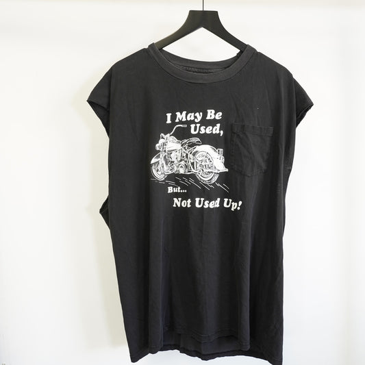 (XXL) Vintage I'm Used But Not Used Up Biker Muscle T-Shirt Men's XXL Black Harley